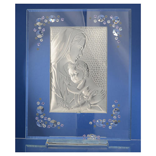 Adorno Maternidade prata e strass lilás 19x16 cm 3