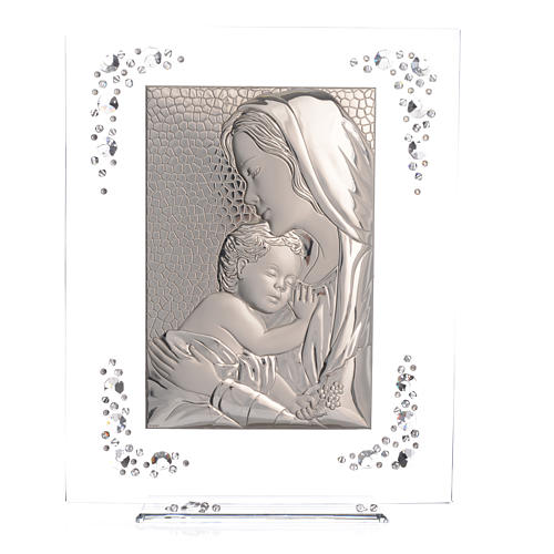 Adorno Maternidade prata e strass branco 19x16 cm 5