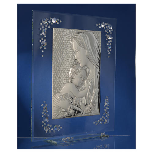 Adorno Maternidade prata e strass branco 19x16 cm 7