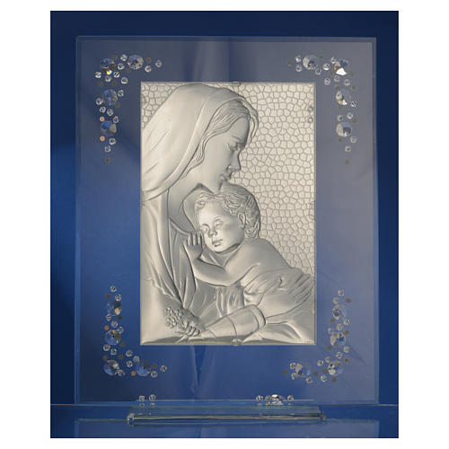 Adorno Maternidade prata e strass branco 19x16 cm 8