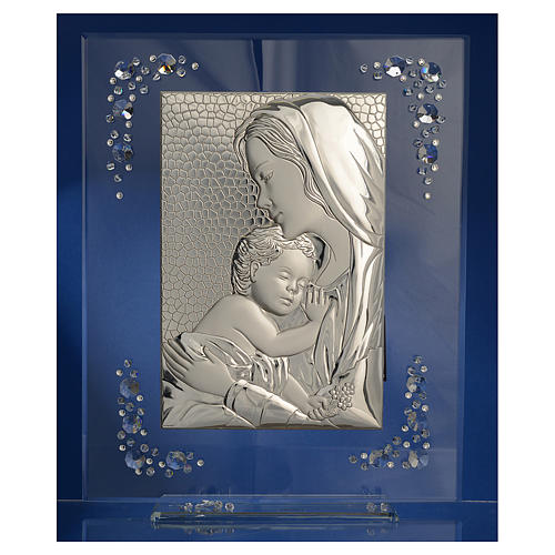 Adorno Maternidade prata e strass branco 19x16 cm 2