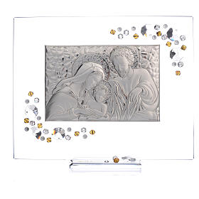 Cuadro S.Familia Swarovski ámbra 19x16 cm s5