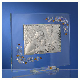 Cuadro S.Familia Swarovski ámbra 19x16 cm s7