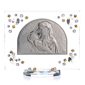 Birth of Jesus picture in silver with amber strass