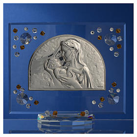 Birth of Jesus picture in silver with amber strass