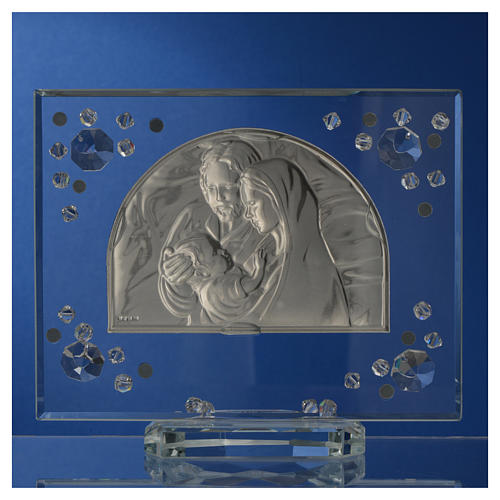Holy Family picture in arch with white strass 4