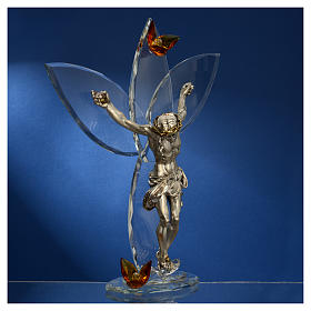 Crucifijo con cristales Ámbar 32 cm s3