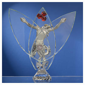 Crucifijo con cristales rojos 21 cm s4