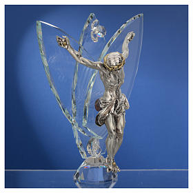 Crucifijo con cristales blancos 21 cm s3