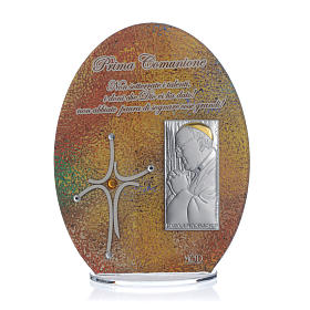 Bonbonnière Communion cadre Pape François 16,5 cm