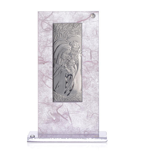 Wedding Favour with Holy Family image in silver pink and lilac 3