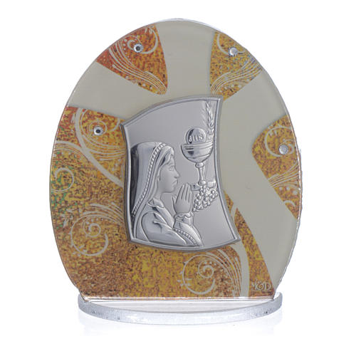 Holy Communion Favour in silver foil with young girl 8.5cm 1