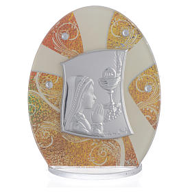 Holy Communion Favour in silver foil with young girl 10.5cm