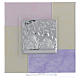 Cuadro Bautismo rosa-púrpura 17x17 cm s1