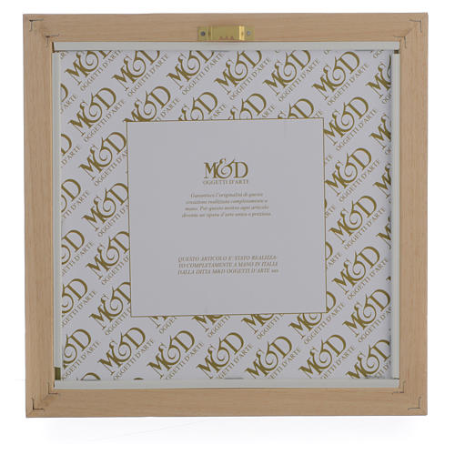 Picture with Holy Family, sky blue and green in silver 23.5x23.5cm 3