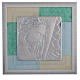 Favour with Baby Jesus, sky blue and green in silver 33x34cm s1