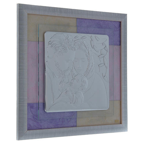 Holy Family picture favour in pink and purple and silver 33x34cm 4