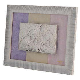 Quadro S. Famiglia Argento rosa - lilla 18x22 cm