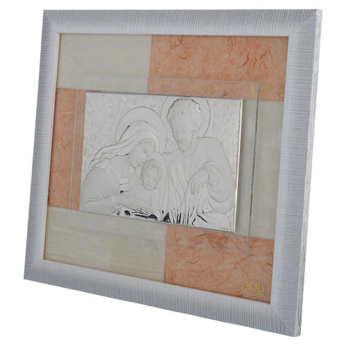 Cadre Mariage Ste Famille ivoire-brun 29x26 cm 2