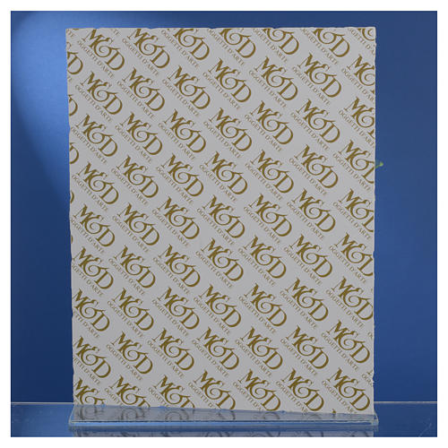 Maternity favour with three pink roses in Murano glass and silver 16x24cm 5