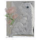 Maternity favour with three pink roses in Murano glass and silver 16x24cm s1