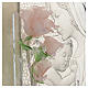 Maternity favour with three pink roses in Murano glass and silver 16x24cm s3
