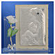 Quadro Maternità vetro Murano rosa bianca 11x17 cm s2