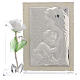 Maternity favour with white rose in Murano glass and silver 11x17cm s1