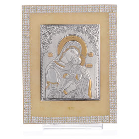Quadro Maternidade ortodoxo strass branco 14x11 cm