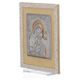 Quadro Maternidade ortodoxo strass branco 14x11 cm