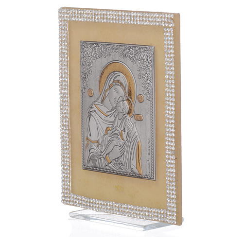 Quadro Maternidade ortodoxo strass branco 14x11 cm 2