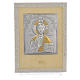 Orthodox Christ image favour with white strass and silver 19x14cm s1