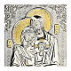Cuadro Sagrada Familia estilo icono strass oro y plata 25 x 20 cm s2