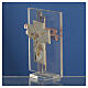 Gastgeschenk Kreuz aus Muranoglas mit silbernem Engelsmotiv, rosa, 8 cm s3