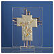 Pamiątka Krzyż Anioły szkło Murano różowe i srebrne 8cm s2