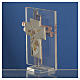 Pamiątka Krzyż Anioły szkło Murano różowe i srebrne 8cm s3