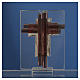 Croix Christ verre Murano lilas et argent h 8 cm s4