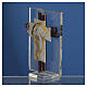 Cruz Cristo vidro Murano lilás e prata h 8 cm s3