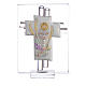 Bonbonnière Communion croix verre Murano rose arg h 8 cm s1