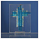 Kreuz aus Muranoglas Geburt in silber und aquamarin, 8 cm s4
