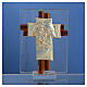 Kreuz aus Muranoglas Heilige Familie bernsteinfarben, 8 cm s2
