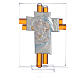 Cross Holy Family amber Murano glass 8cm s1