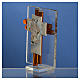 Cross Holy Family amber Murano glass 8cm s3