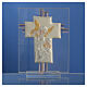 Gastgeschenk Taufe Kreuz aus Muranoglas in rosa, 10,5 cm s2