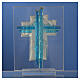 Gastgeschenk Geburt Kreuz aus Muranoglas aquamarin, 10,5 cm s4