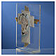 Geschenk Hochzeit Kreuz aus Muranoglas Heilige Familie in blau, 10,5 cm s7