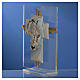 Pamiątka Krzyż święta Rodzina szkło Murano morskie 10,5cm s7