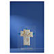 Croce Angeli Vetro Murano acquamarina e Arg. h. 14,5 cm s2