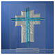 Krzyż Anioły szkło Murano morskie i srebrne 14,5cm s4