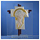Cruz Cristo Vidrio Murano Púrpura y plata h.14.5 cm s2